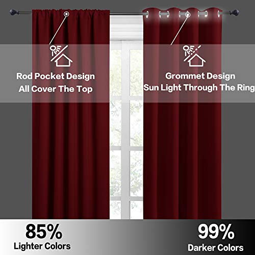 RV Curtains for Camper Windows (Burgundy Red / 34"W x 24"L (Pack of 2))
