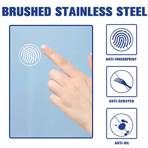 13 Gallon Stainless Steel Trash Can with Lid (Stainless Steel / Blue)