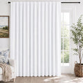 100% Blackout Linen Curtains for Bedroom Living Room 84 Inch Long (White/Linen Total Blackout / 100"W x 84"L (Pack of 1))