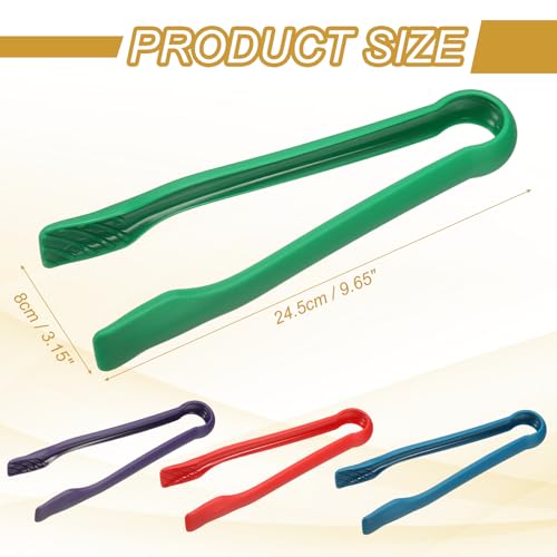8 Pcs Toaster Tongs (10 Inch / Blue/Green/Purple/Red)