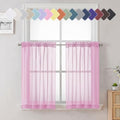 Light Pink Sheer Curtains 36 Inch Length 2 Panels (Light Pink / 42"W x 36"L (Pack of 2))