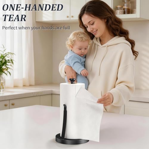 Countertop Paper Towel Holder for Kitchen (Black)