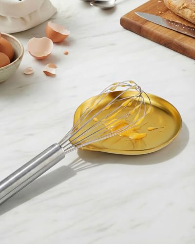 Stainless Steel Spoon Rest (1.Round-Gold)