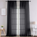 Extra Long Black Sheer Curtains 108 Inches Long 2 Panels (Black / 59"W x 108"L (Pack of 2))