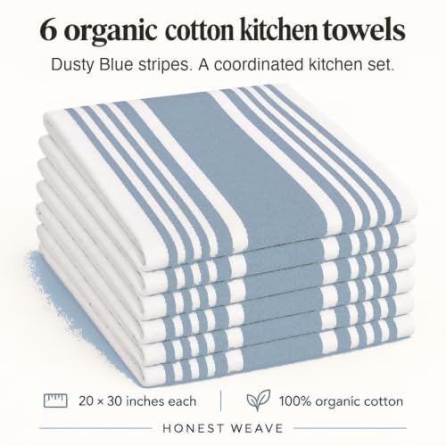 Organic Cotton Kitchen Towels (Dusty Blue)