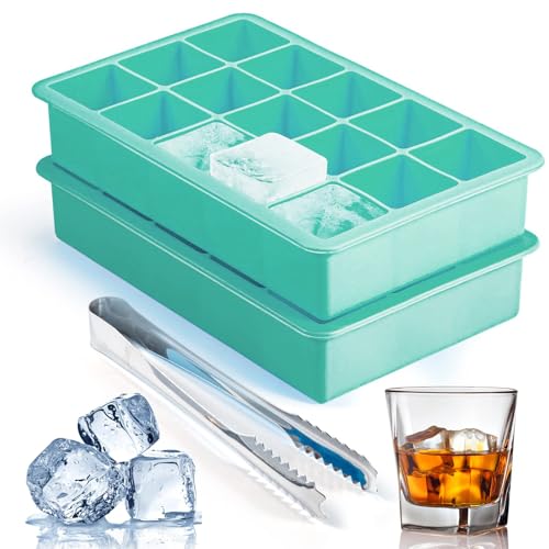 Silicone Ice Cube Trays for Freezer Set of 2 (Green)
