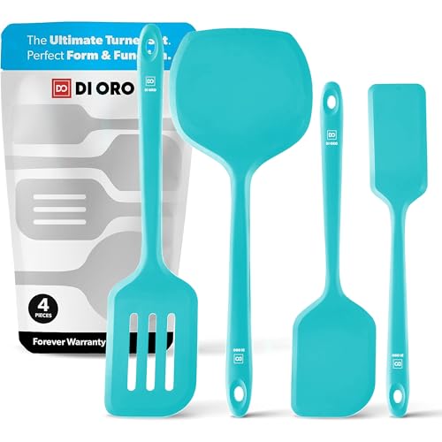 DI ORO Silicone Turner Spatula Set (Teal)