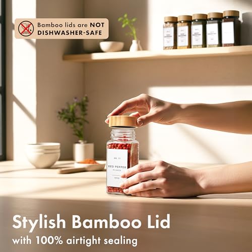 Glass Spice Jars with Label (White Labels)