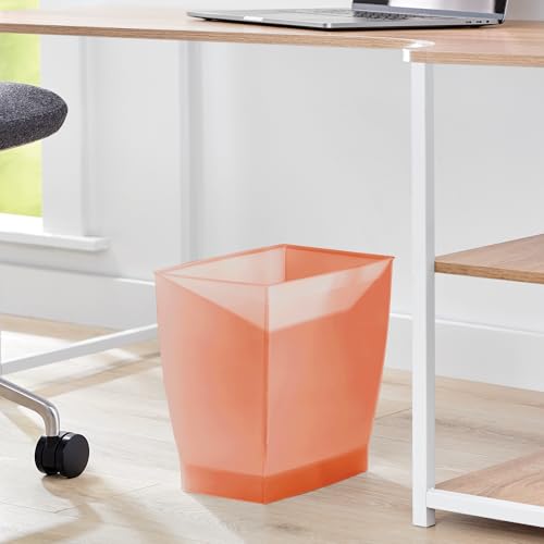 Small Plastic Bathroom Trash Can (Orange / Pack of 1)
