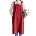 Cotton Aprons for Women and Men (Red)