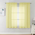 Sheer Curtains 63 inch Length 2 Panels Set for Bedroom Living Room (Light Yellow / 42"W x 63"L (Pack of 2))