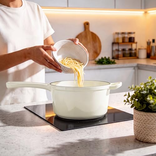 1Qt& 2Qt Saucepan Set (Cream White / 1+2 Quarts)