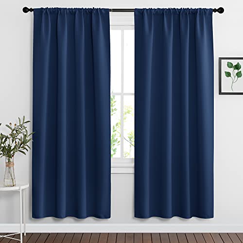 Blackout Curtains for Bedroom Living Room Nursery 72 inches Long (Navy Blue / 34"W x 72"L (Pack of 2))