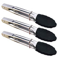 Mini Tongs with Silicone Tips 7 (7-inch / Black)