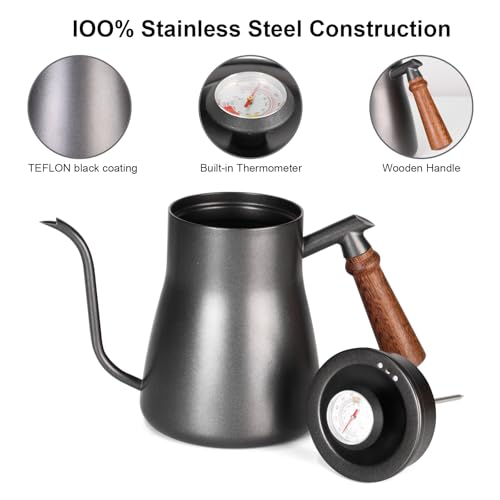 Pour over kettle with thermometer (0.9 Quarts)