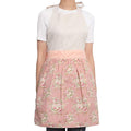 Kitchen Women Apron Pure Durable Cotton Flirty Skirt Apron With Deep Front Pockets (Pinkflower-adult)