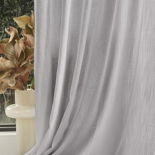 108 Inches Long Ceiling Curtains (50"W x 108"L (Pack of 2) / Light Grey)