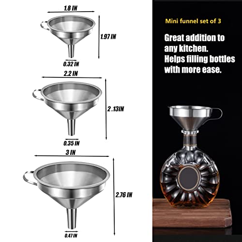 Small Funnels for Filling Bottles (3PCS-3in&2.2in&1.8in)