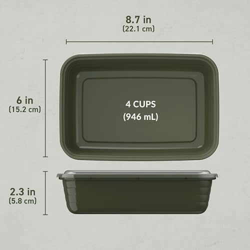 Prep Meal Prep Containers with Lids (Khaki Green)