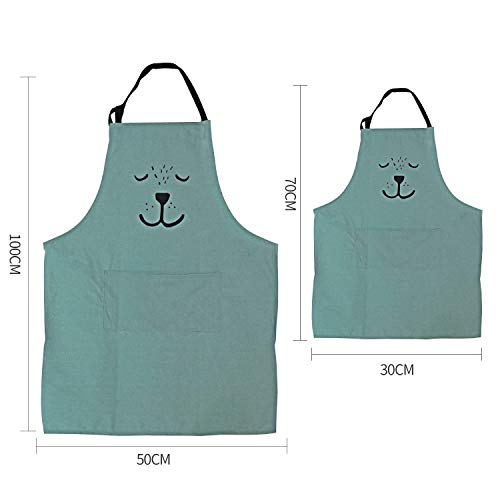 2 Pack Cute Parent and Child Apron (Green)