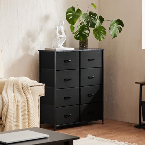 8 Drawer Black Dresser for Bedroom Tall (Ink / 31.5"D x 11.8"W x 36.4"H (8 Drawers))