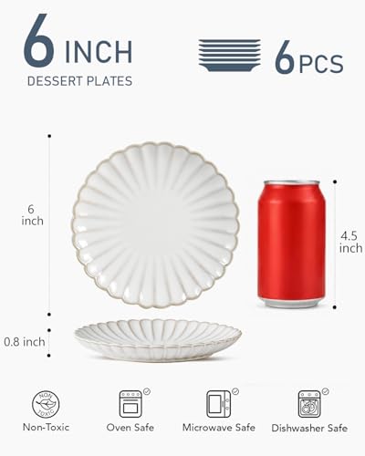 Ceramic 6 inch Small Dessert Plates (6 inch)