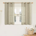Sheer Linen Kitchen Curtains Over Sink 40 Inch Length 2 Panels (34"W x 40"L (Pack of 2) / Oatmeal)