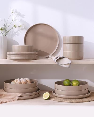 Nebula Plates and Bowls Sets (Cinnamon Brown / Service for 6 (Standard Dinner Set))