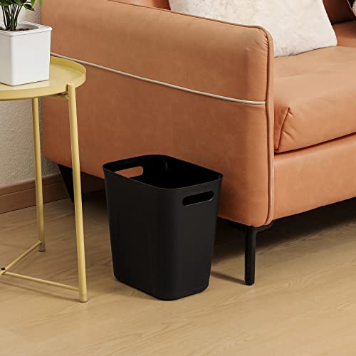 Plastic Small Bathroom Trash Can Wastebasket (Black / 3.5 Gallon/3 Pack)