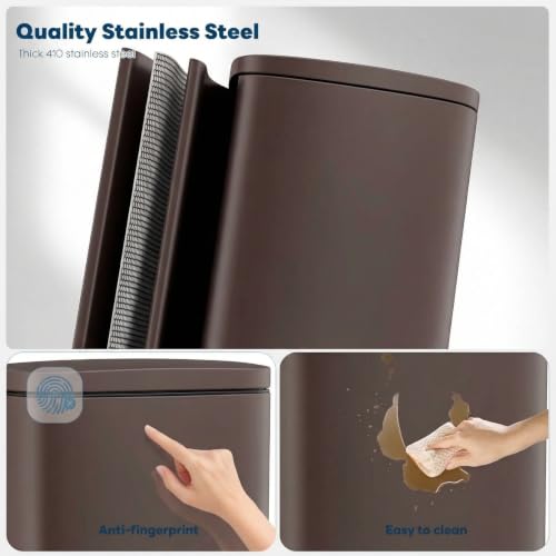 8 Gal Kitchen Trash Can (Brown / 8 Gal)