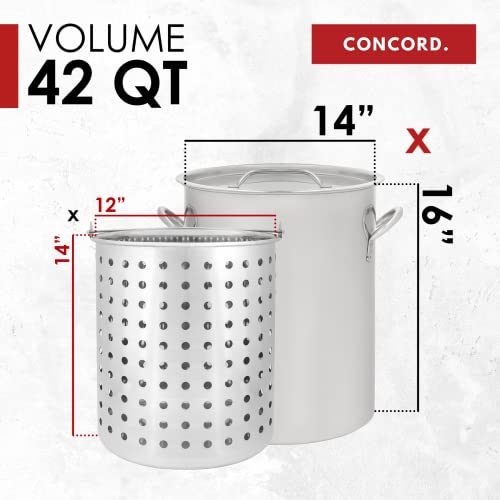 CONCORD 42 QT Stainless Steel Stock Pot w (42 Quarts)