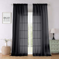 Black Sheer Curtains 96 Inches Long 2 Panels (Black / 59"W x 96"L (Pack of 2))