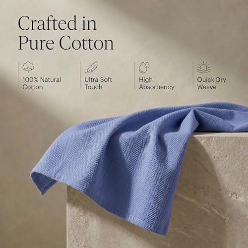 Kitchen Towels Cotton Dish Towels 20”x30” (20" x 30" (Set of 6) / 026 Indigo Blue)