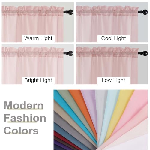 Blush Sheer Curtain for Bedroom Living Room 78 Inches Long 2 Panels Set (Blush / 42"W x 78"L (Pack of 2))