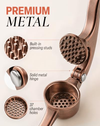 Premium Garlic Press Set (Large | Copper)