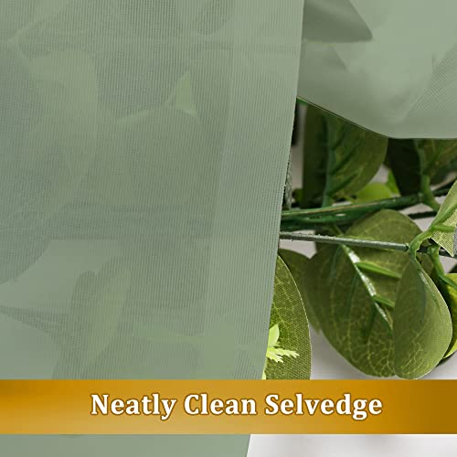 Sage Green Curtains Sheer (40"W x 54"L (Pack of 2) / Sage Green)