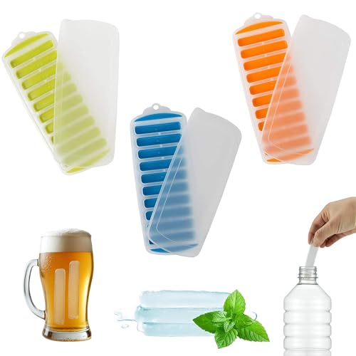 Water Bottle Ice Cube Tray (3PK with Covers (10 Slots))