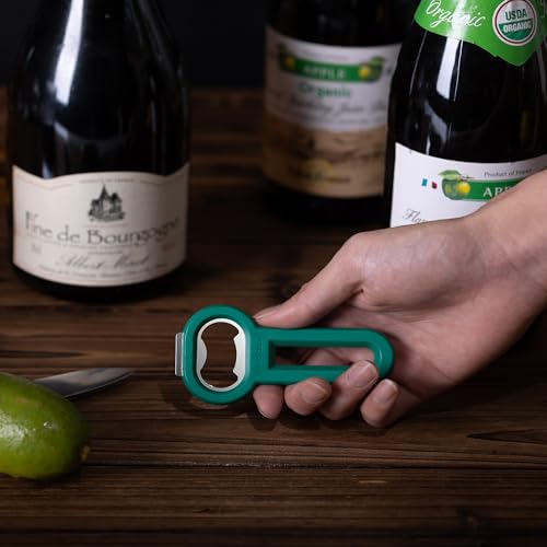 Magnetic Bottle Opener Pop Can Opener for Refrigerator (Green-2 Pack)