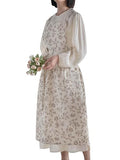 Japanese Cotton Linen Cross Back Work Apron for Women with Pockets Pinafore Dress Smock (03-beige)