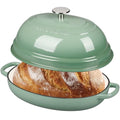 Enameled Oval Cast Iron Dutch Oven Pot with Lid (Sage Green)