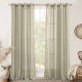 Oatmeal Sheer Linen Curtains 84 Inches Long for Living Room 2 Panels (52"W x 84"L (Pack of 2) / Oatmeal)