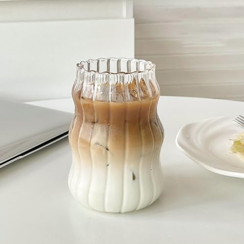 Vintage Ribbed Glassware Water Tumbler (Big Stripes - Small Mouth)