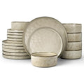 18 Piece Dinnerware Dish Set for 6 (18-Piece / Sandy Beige)