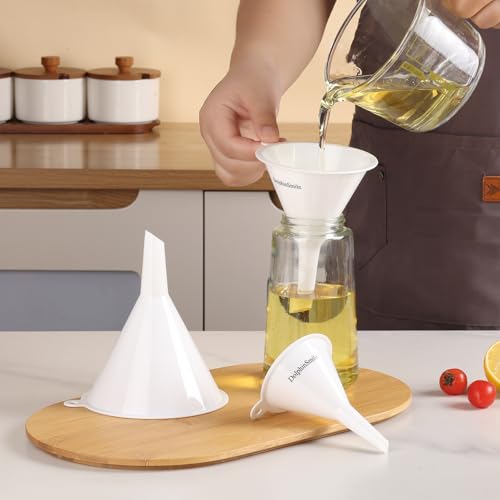 Plastic Kitchen Funnel Set of 3 (White)