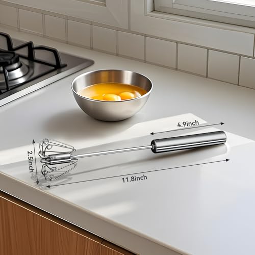 Egg Whisk Upgraded Stainless Steel Semi Automatic Whisk (316-12 Inch)