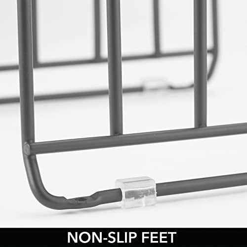 X Large Steel Storage Tray Organizer Rack for Kitchen Cabinet (Graphite Gray / Pack of 2)