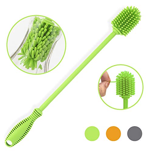 Silicone Bottle Brush with Long Handle (Green)