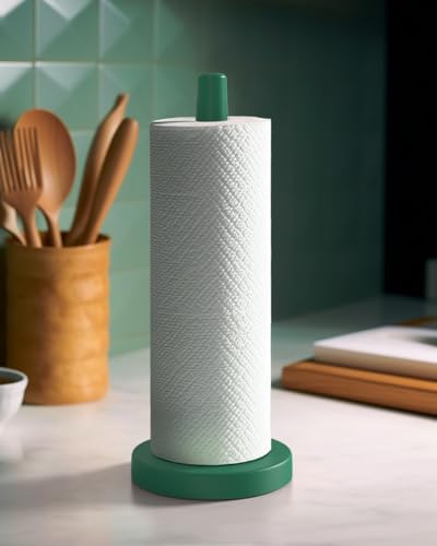 Wooden Paper Towel Holder Countertop (Standard / Dark Green)