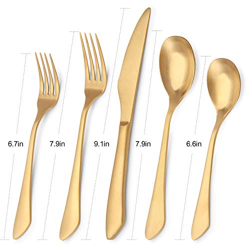 Matte Gold Silverware Set (Matte Gold / 20Pieces)