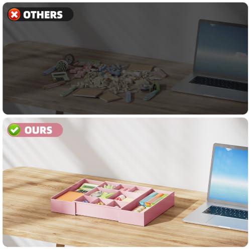 Expandable Desk Drawer Organizer (Pink)